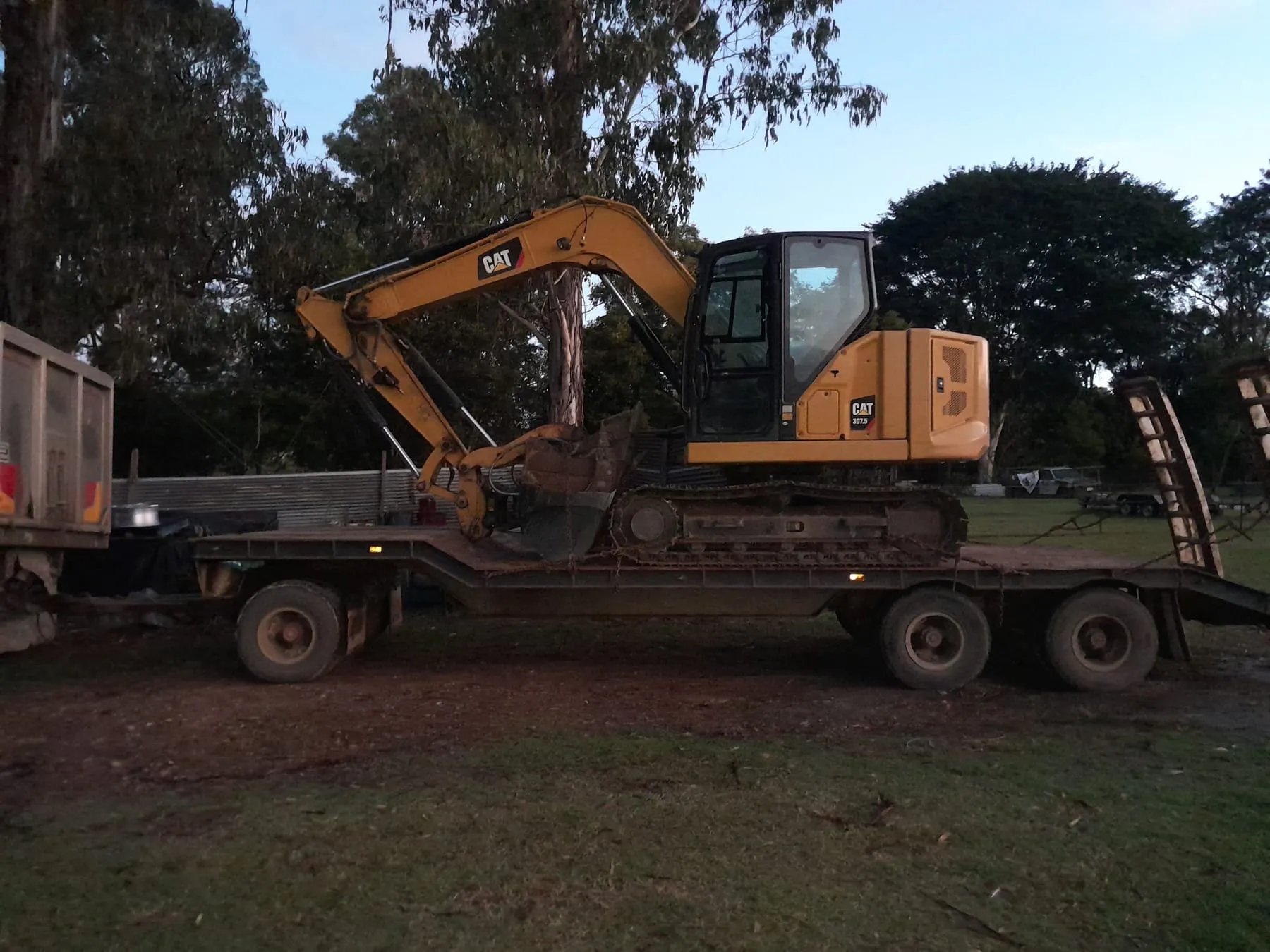 Dog trailer and Excavator